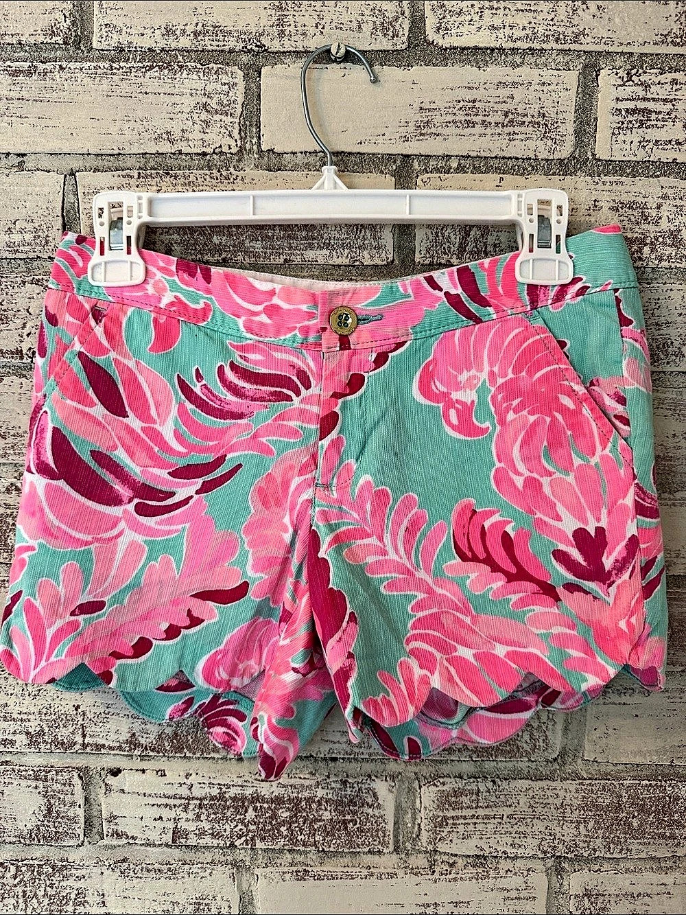 The Buttercup Short Floral High-Waist Shorts in Pink & Green